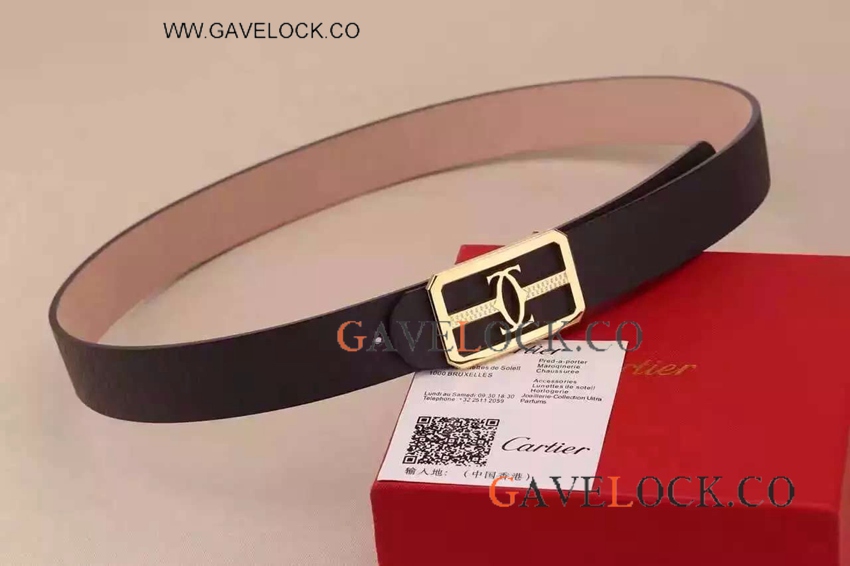 Cartier Belt Replica For Men - Brown&Gold Belt w/ Double C